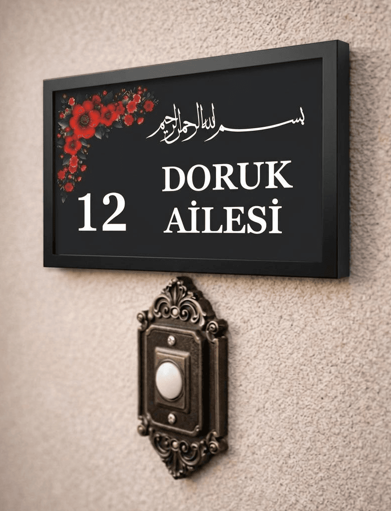 Beyaz Ahşap İsimlik - Sade