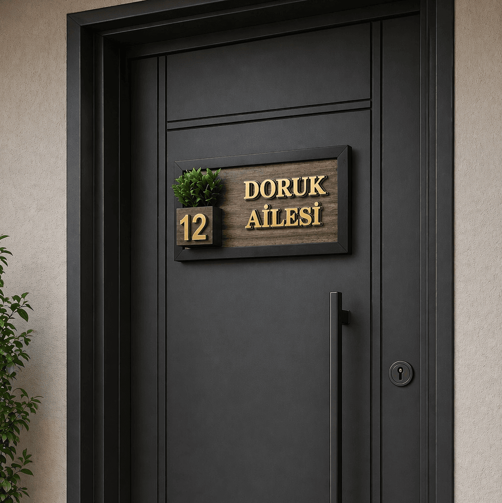 Rustik Ahşap İsimlik - Vintage - Detay